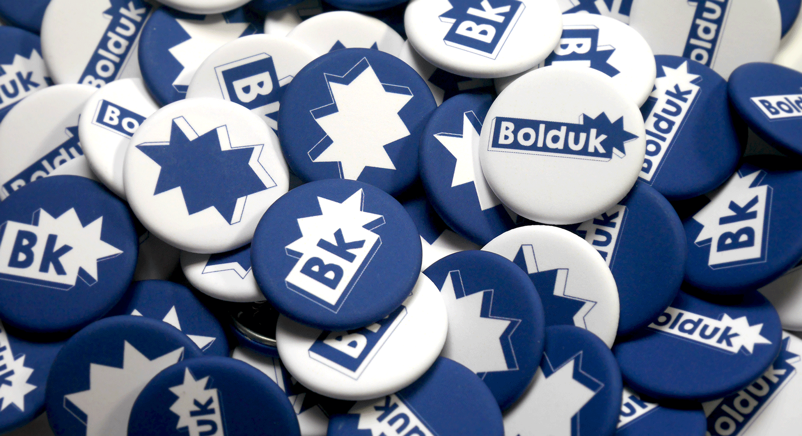 Bolduk bleu badges